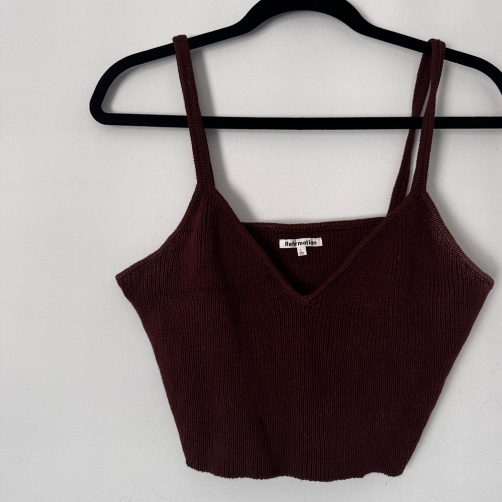 Reformation Brown Knit Cropped Tank